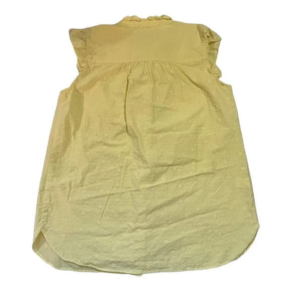 Ann Taylor LOFT Women's Yellow Swiss Dot Ruffled Button Front Blouse Size XS - Picture 8 of 8